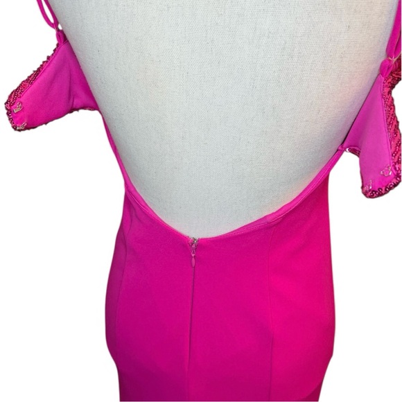 Morgan and Co One-Shoulder Sequin maxi Dress room formal homecoming Barbie - Picture 6 of 10